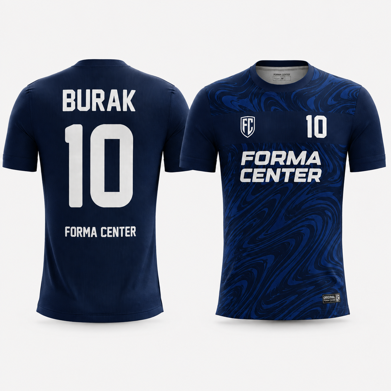 MT-001 lacivert beyaz Forma Center futbol forması