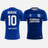 MT-001 saks mavi beyaz Forma Center futbol forması