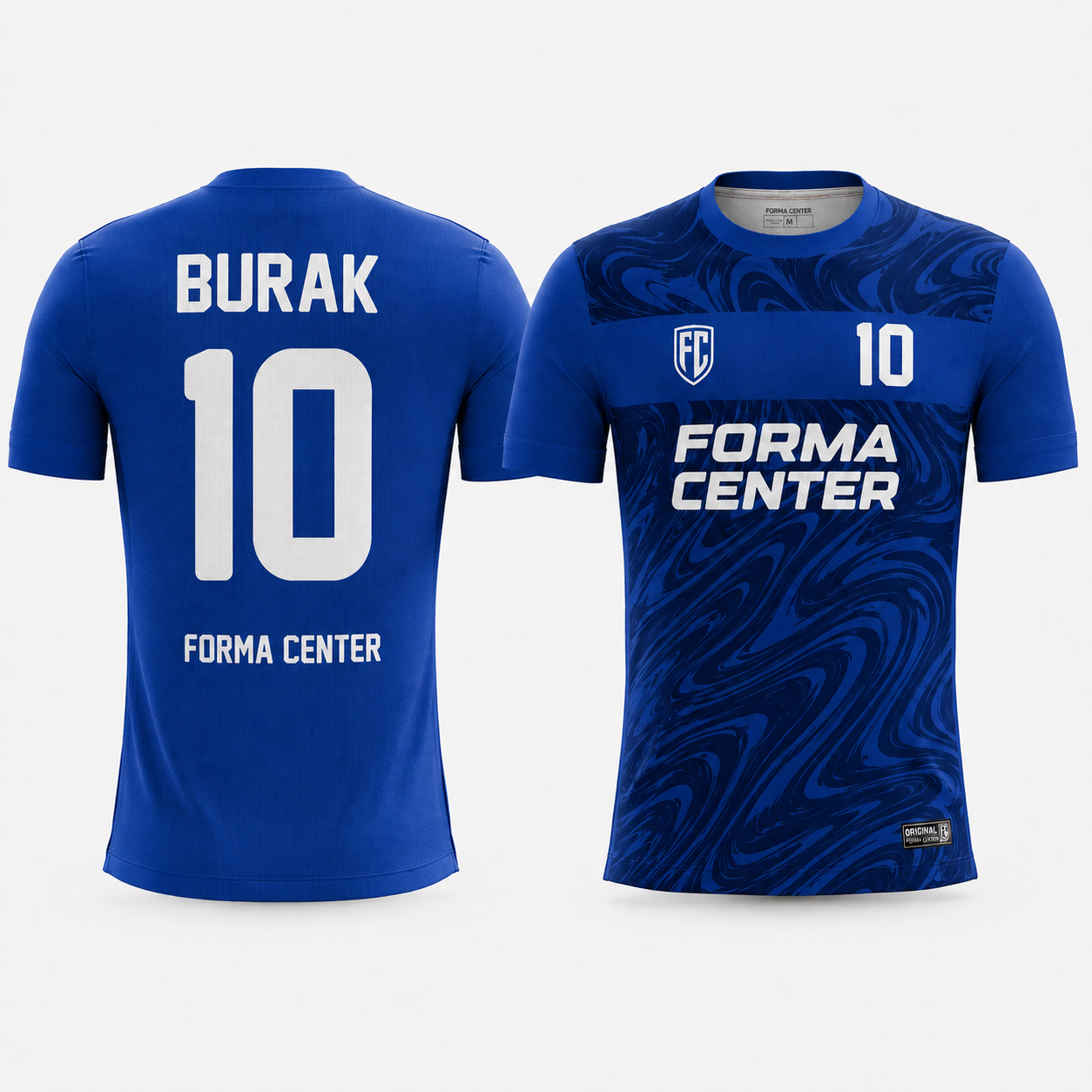 MT-001 saks mavi beyaz Forma Center futbol forması