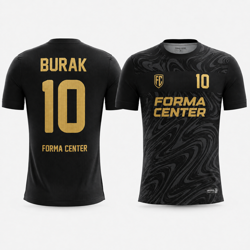 MT-001 siyah gold Forma Center futbol forması