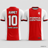 MT-003 Orta Panel Futbol Forması - Kırmızı Beyaz