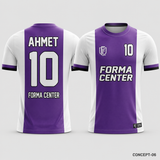 MT-003 Orta Panel Futbol Forması - Mor Beyaz