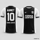MT-003 Orta Panel Futbol Forması - Siyah Beyaz