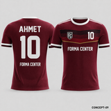 MT-004 Göğüs Şerit Futbol Forması - Bordo / Beyaz