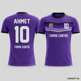 MT-004 Göğüs Şerit Futbol Forması - Mor / Siyah