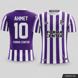 MT-005 Klasik Çubuklu Futbol Forması - Mor / Beyaz