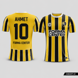 MT-005 Klasik Çubuklu Futbol Forması - Sarı / Siyah
