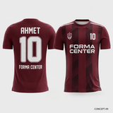 MT-006 Dinamik Çizgili Futbol Forması - Bordo / Beyaz