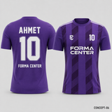 MT-006 Dinamik Çizgili Futbol Forması - Mor / Beyaz