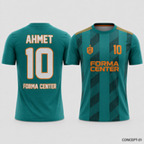 MT-006 Dinamik Çizgili Futbol Forması - Petrol / Turuncu
