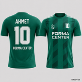 MT-006 Dinamik Çizgili Futbol Forması - Yeşil / Beyaz