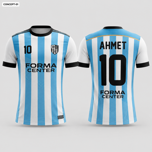 MT-007 Omuz Detaylı Çubuklu Futbol Forması